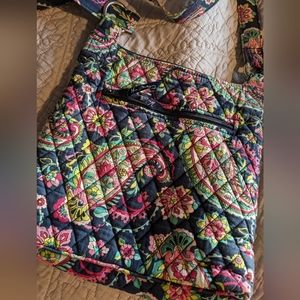 Vera Bradley petal paisley crossbody navy pink green yellow